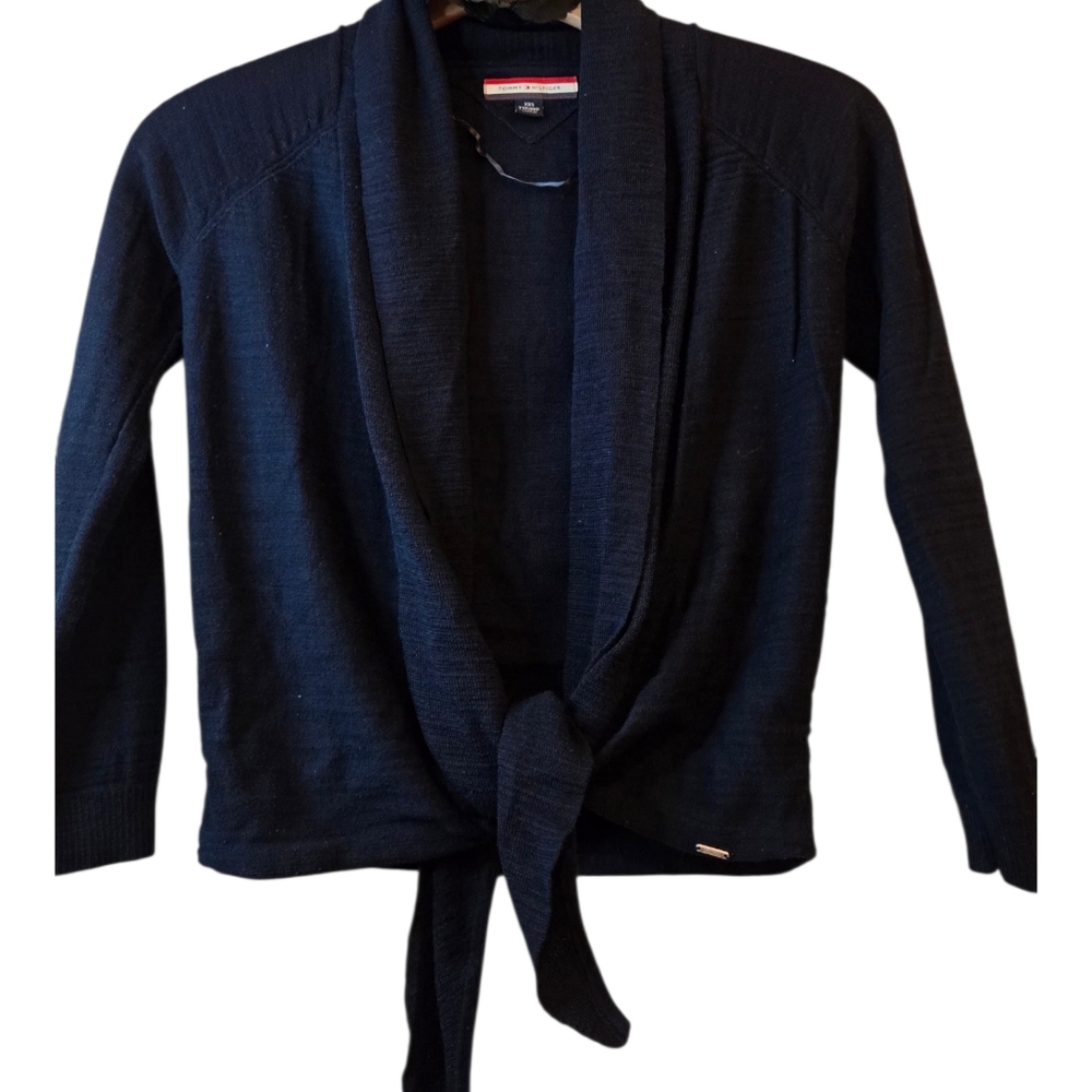 Tommy Hilfiger Vintage Navy Blue Cropped Cardigan Sweater  Size: XXS